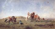 Eugene Fromentin Hawking in Algeria oil on canvas